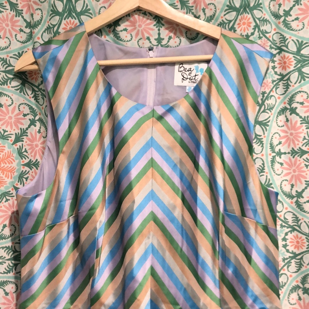 NWOT ModCloth Multi-Colored Stripped Dress NWOT - Picture 4 of 8